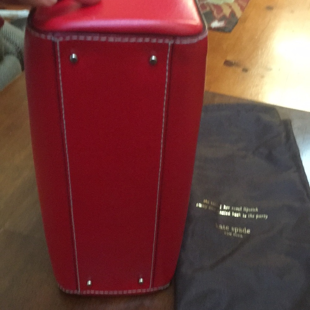 Kate Spade cherry red purse with dust cover - Picture 8 of 15